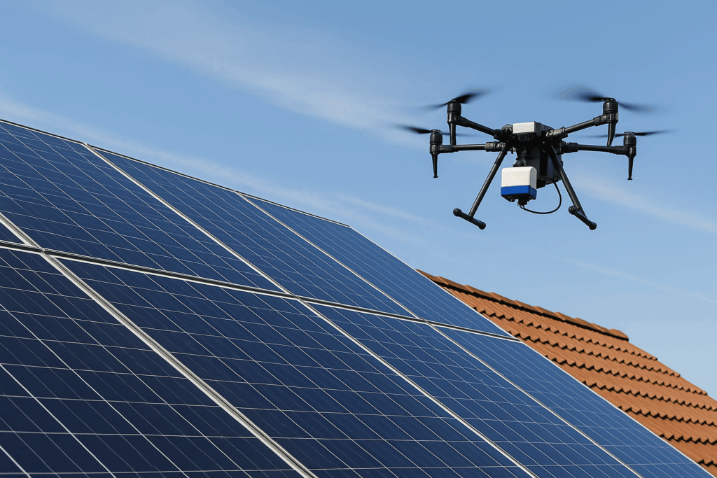Drone inspection panneaux solaires